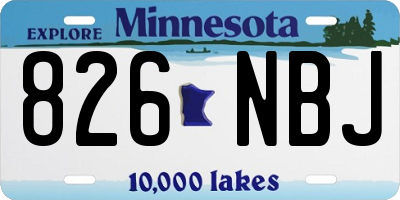MN license plate 826NBJ