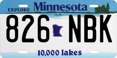 MN license plate 826NBK
