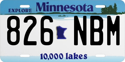 MN license plate 826NBM