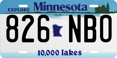 MN license plate 826NBO