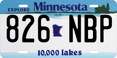 MN license plate 826NBP