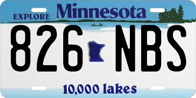 MN license plate 826NBS