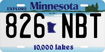 MN license plate 826NBT