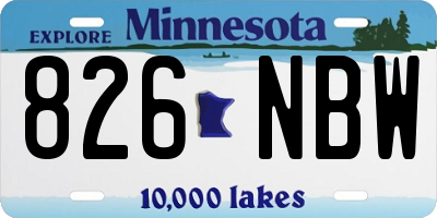 MN license plate 826NBW