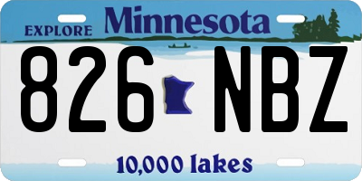 MN license plate 826NBZ
