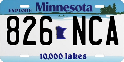 MN license plate 826NCA