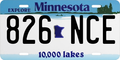 MN license plate 826NCE