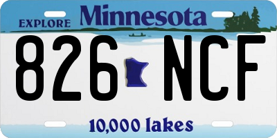 MN license plate 826NCF