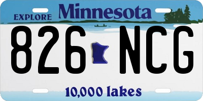 MN license plate 826NCG