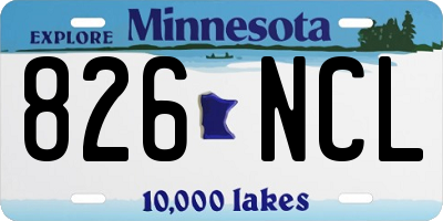 MN license plate 826NCL