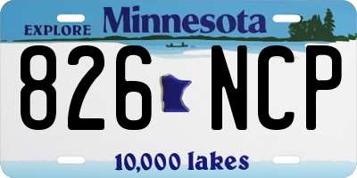 MN license plate 826NCP