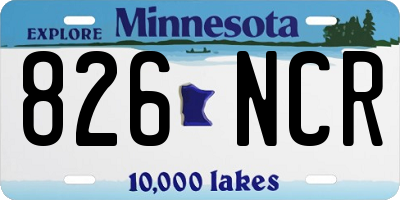 MN license plate 826NCR