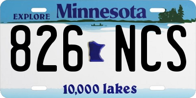 MN license plate 826NCS