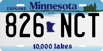MN license plate 826NCT