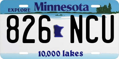 MN license plate 826NCU
