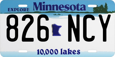 MN license plate 826NCY