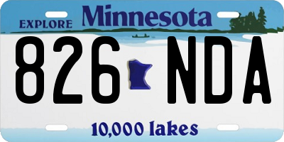 MN license plate 826NDA