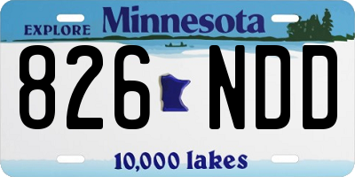 MN license plate 826NDD