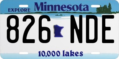 MN license plate 826NDE