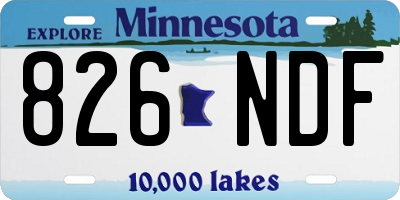MN license plate 826NDF