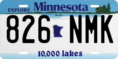 MN license plate 826NMK