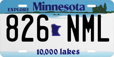 MN license plate 826NML