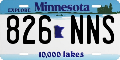 MN license plate 826NNS