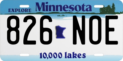 MN license plate 826NOE