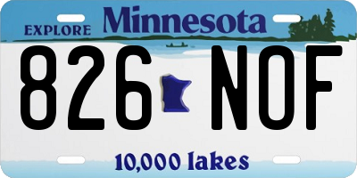 MN license plate 826NOF