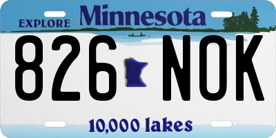 MN license plate 826NOK