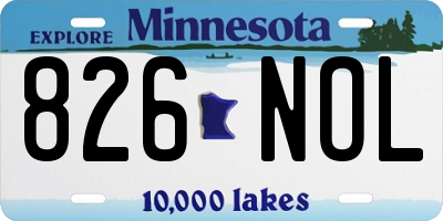 MN license plate 826NOL