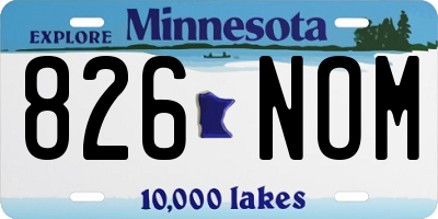 MN license plate 826NOM