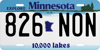MN license plate 826NON