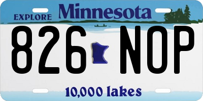 MN license plate 826NOP
