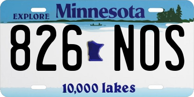 MN license plate 826NOS