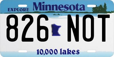 MN license plate 826NOT