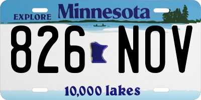 MN license plate 826NOV