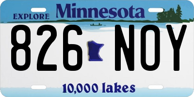 MN license plate 826NOY