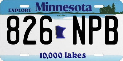 MN license plate 826NPB