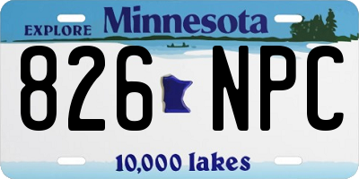 MN license plate 826NPC