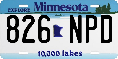 MN license plate 826NPD