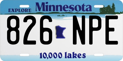 MN license plate 826NPE