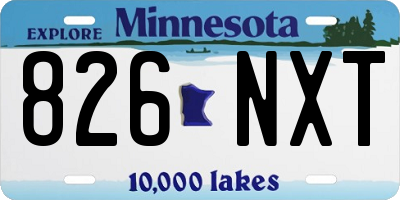 MN license plate 826NXT