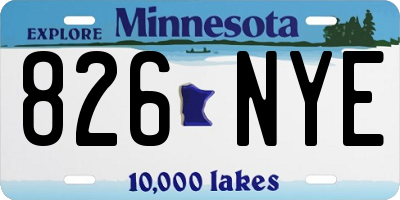 MN license plate 826NYE