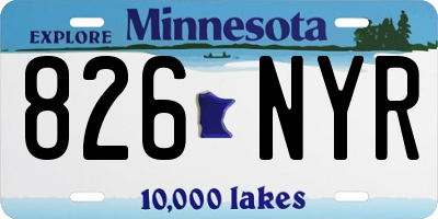 MN license plate 826NYR