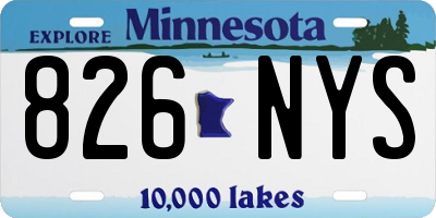 MN license plate 826NYS