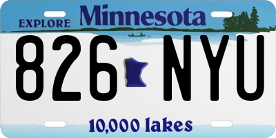 MN license plate 826NYU