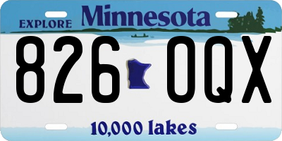 MN license plate 826OQX