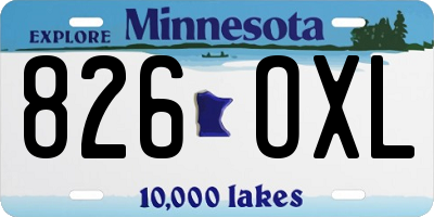 MN license plate 826OXL