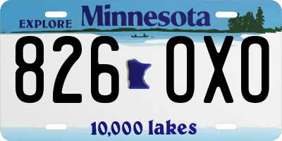 MN license plate 826OXO
